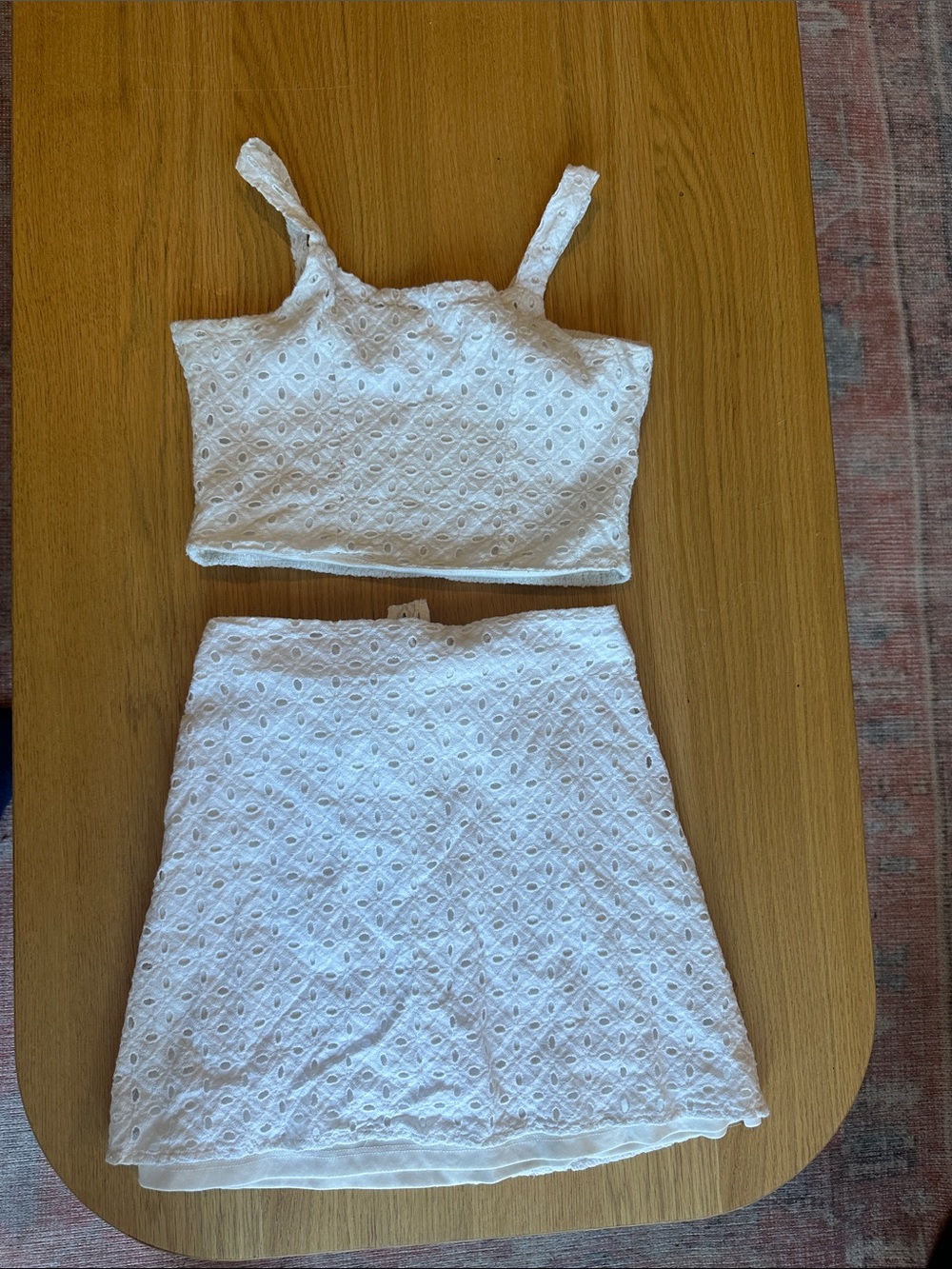 Sara Sara White Eyelet Two-Piece Set